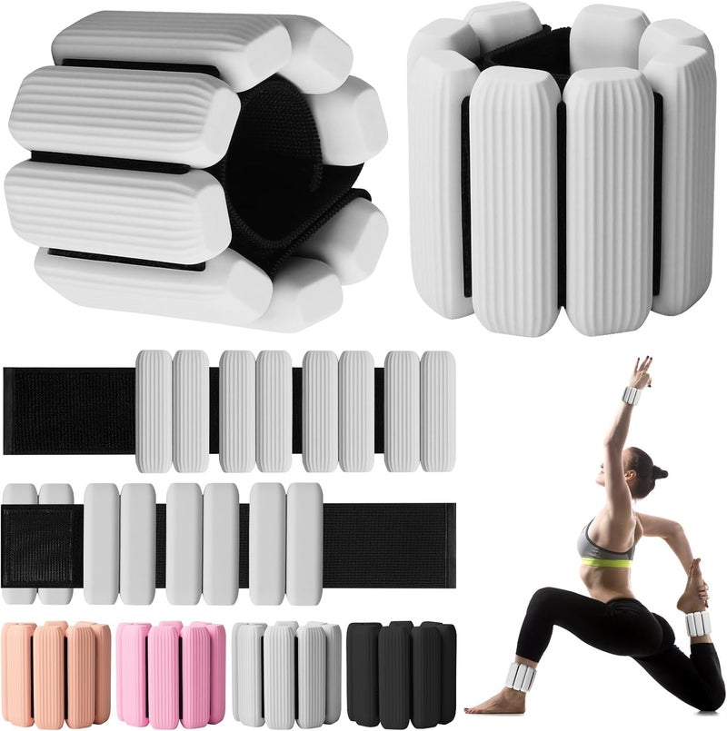Gallia Wrist Weights, 2Pack Adjustable Wearable Wrist Ankle Weights for Women/Men, Silicone Wrist Bangles for Walking, Yoga, Pilates, and Gym, Arm & Leg Workout, 2lb - Image 1